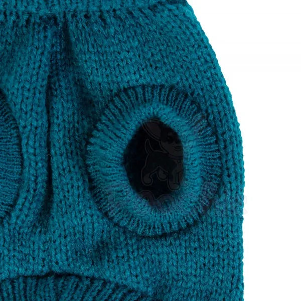 Teal Chunky Cable Knit Dog Jumper - Sale - 3
