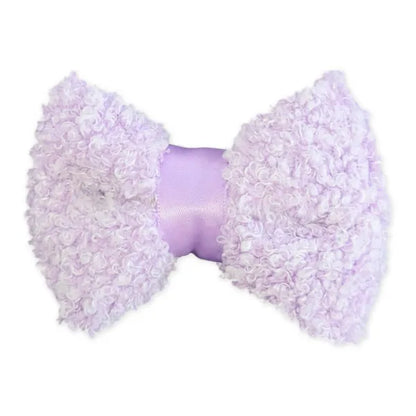 Teddy Fleece Dog Bow Tie in Lilac - Piggie - 1