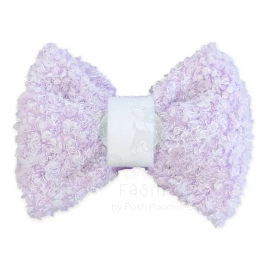 Teddy Fleece Dog Bow Tie in Lilac - Piggie - 2