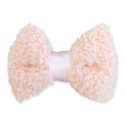 Teddy Fleece Dog Bow Tie in Pink - Piggie - 1