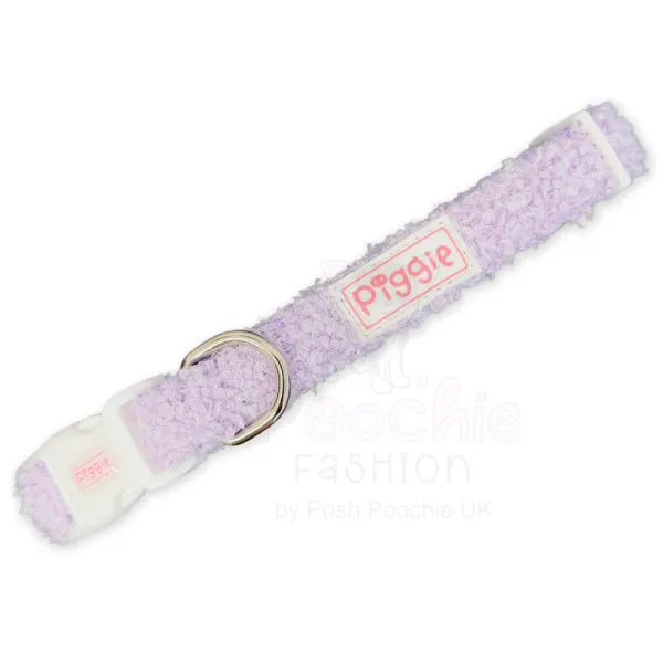 Teddy Fleece Dog Collar in Lilac - Piggie - 2
