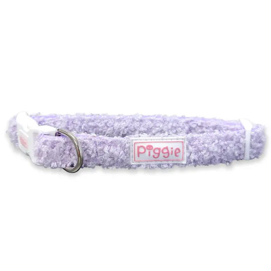 Teddy Fleece Dog Collar in Lilac - Piggie - 1