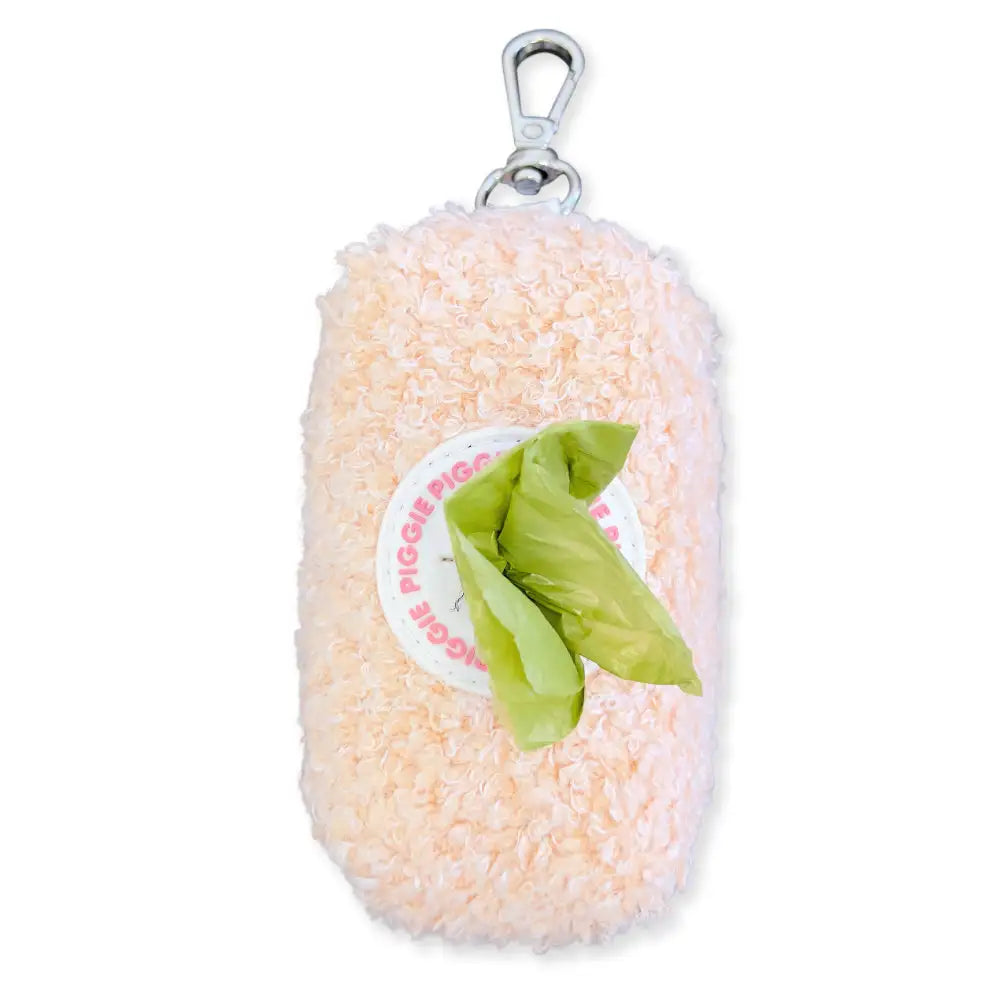Teddy Fleece Dog Poop Bag Holder in Pink - Piggie - 1