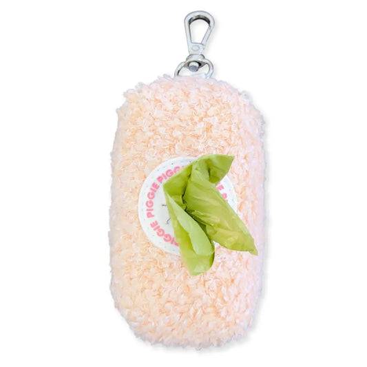 Teddy Fleece Dog Poop Bag Holder in Pink - Piggie - 1