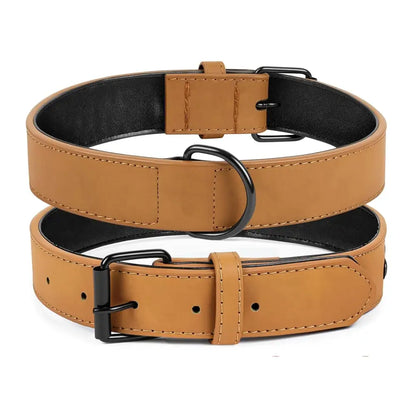 Terra Vegan Leather Dog Collar in Caramel Brown - Posh Pawz - 1