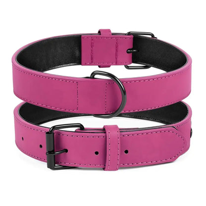Terra Vegan Leather Dog Collar in Magenta Pink - Posh Pawz - 1