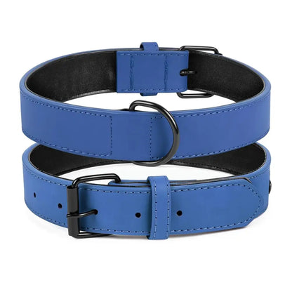 Terra Vegan Leather Dog Collar in Sapphire Blue - Posh Pawz - 1