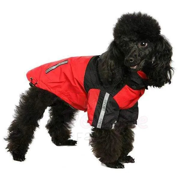 Trailfinder Windbreaker Dog Rain Coat In Red - Urban Pup - 3