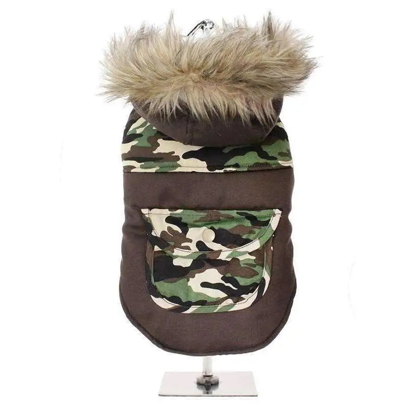 Two Tone Camouflage Quilted Parka Dog Coat - Urban - 1