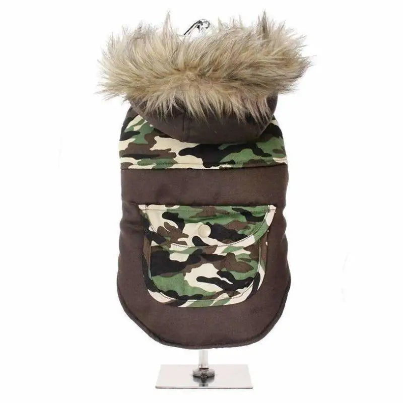 Two Tone Camouflage Quilted Parka Dog Coat - Urban Pup - 1