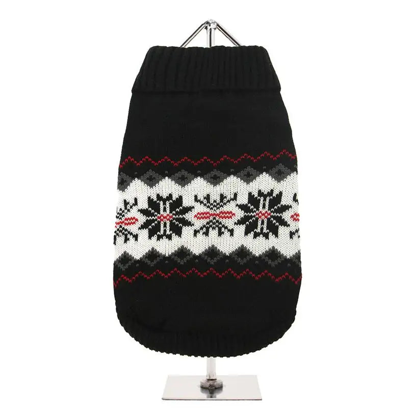 Urban Pup Black Snowflake Dog Jumper - Sale - 1