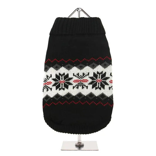 Urban Pup Black Snowflake Dog Jumper - Sale - 1