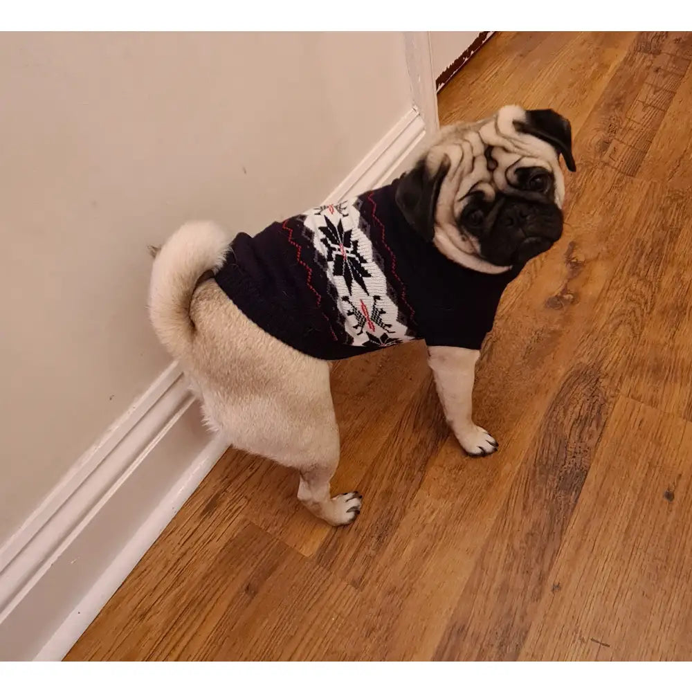 Urban Pup Black Snowflake Dog Jumper - Sale - 4
