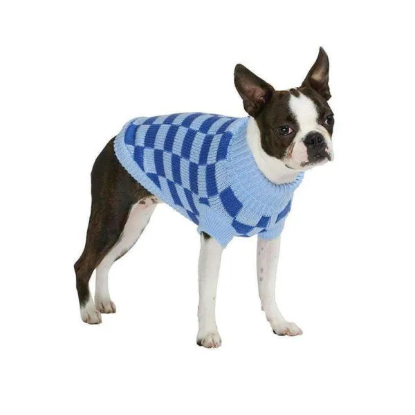 Urban Pup Checkerboard Blue Dog Jumper Medium - Sale - 1