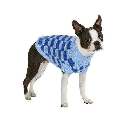 Urban Pup Checkerboard Blue Dog Jumper Medium - Sale - 1