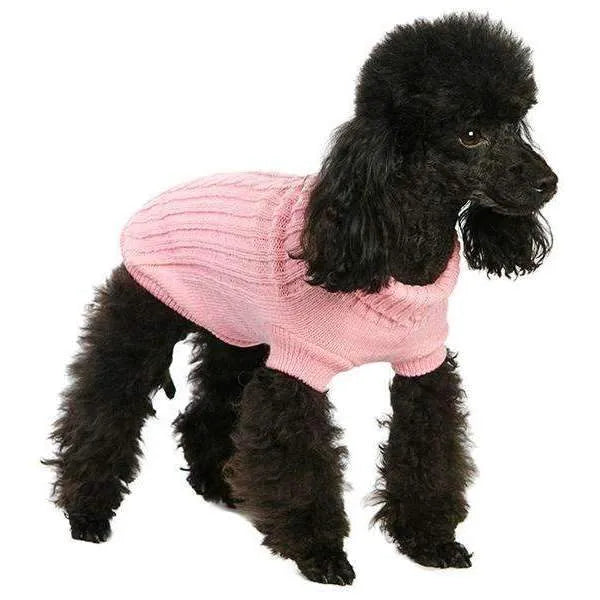 Urban Pup Pink Cable Knit Dog Jumper - Sale - 1