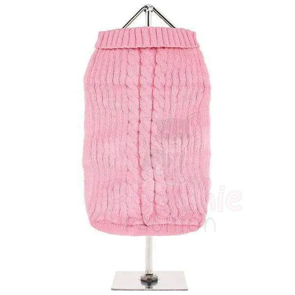 Urban Pup Pink Cable Knit Dog Jumper - Sale - 2