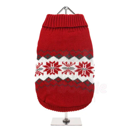 Urban Pup Red Snowflake Dog Jumper - Sale - 2