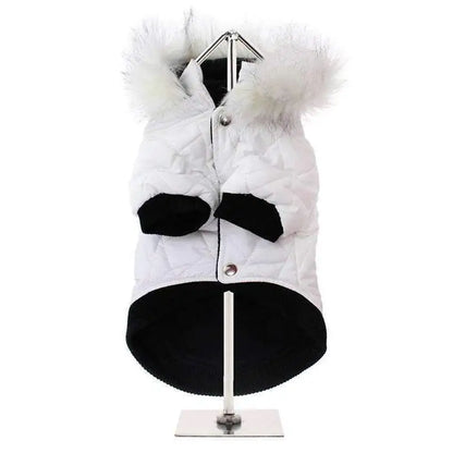 Urban Pup White Quilted Parka Dog Coat Medium - Sale - 3