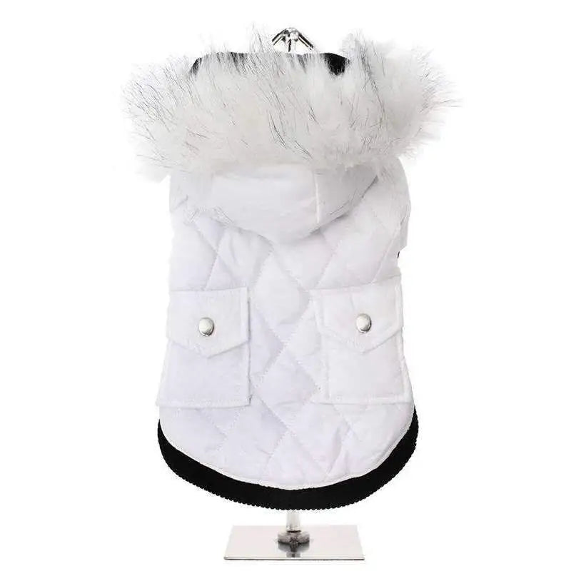 Urban Pup White Quilted Parka Dog Coat Medium - Sale - 2