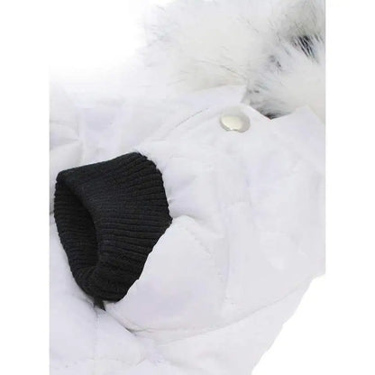 Urban Pup White Quilted Parka Dog Coat Medium - Sale - 4