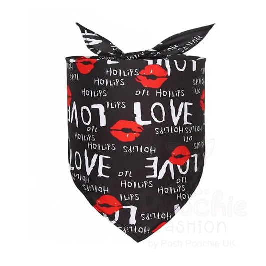 Valentines Hot Lips Tie on Dog Bandana - Posh Pawz - 2