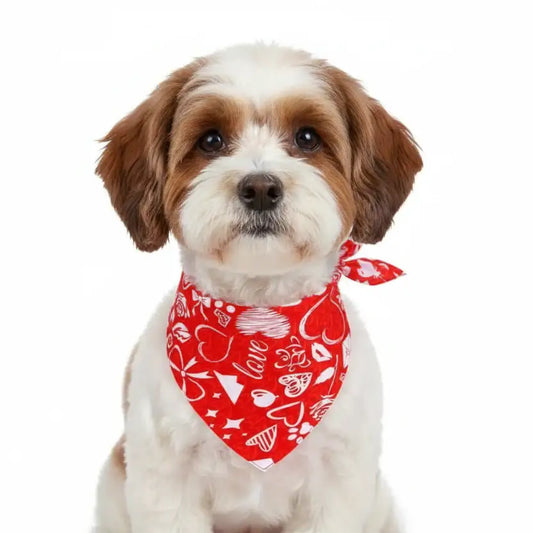 Valentines Love Tie on Dog Bandana Red - Posh Pawz - 1