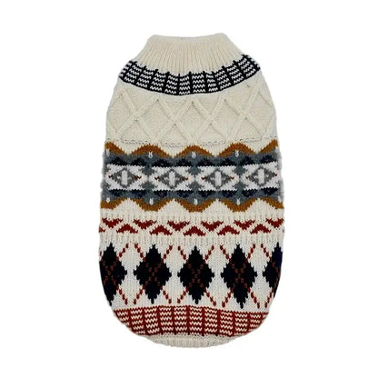 Vintage Argyle Knit Dog Jumper - Posh Pawz - 1