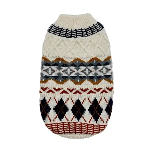 Vintage Argyle Knit Dog Jumper - Posh Pawz - 1