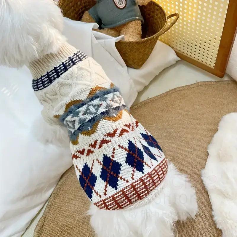 Vintage Argyle Knit Dog Jumper - Posh Pawz - 4