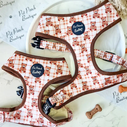 Vintage Bear Gingham Dog Harness - Pet Pooch - 1