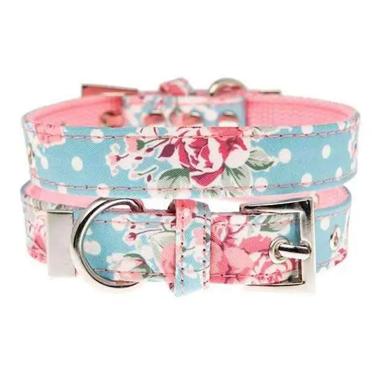 Vintage Rose Floral Dog Collar Medium - Sale - 1