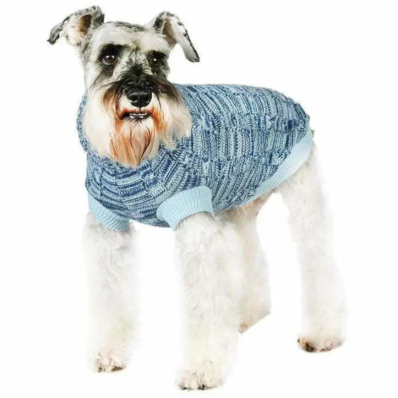 Waffle Textured Knitted Dog Jumper Blue - Urban Pup - 2