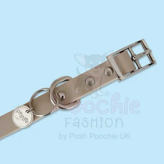 Waterproof Dog Collar in Pastel Beige Piggie 2
