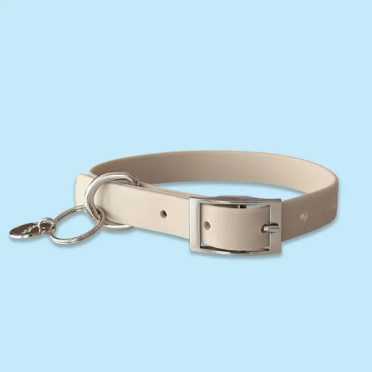 Waterproof Dog Collar in Pastel Beige Piggie 1