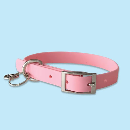 Waterproof Dog Collar in Pastel Pink Piggie 1