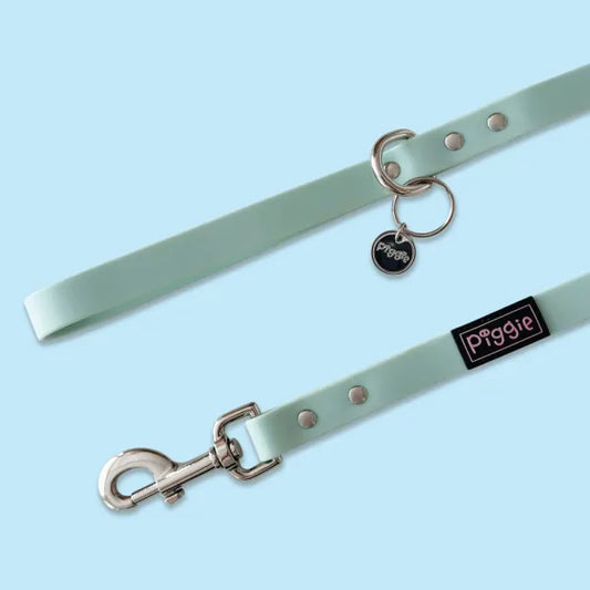 Waterproof Dog Lead in Pastel Green Piggie 1