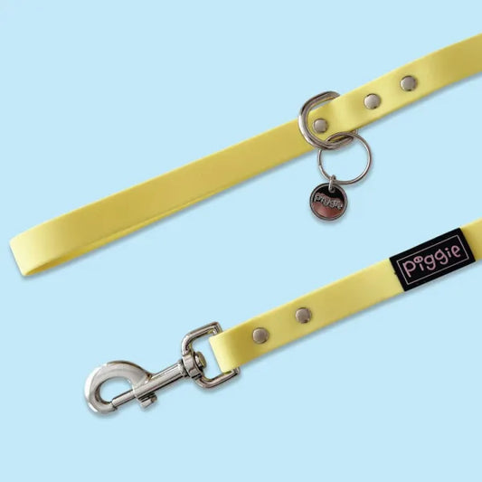 Waterproof Dog Lead in Pastel Yellow Piggie 1