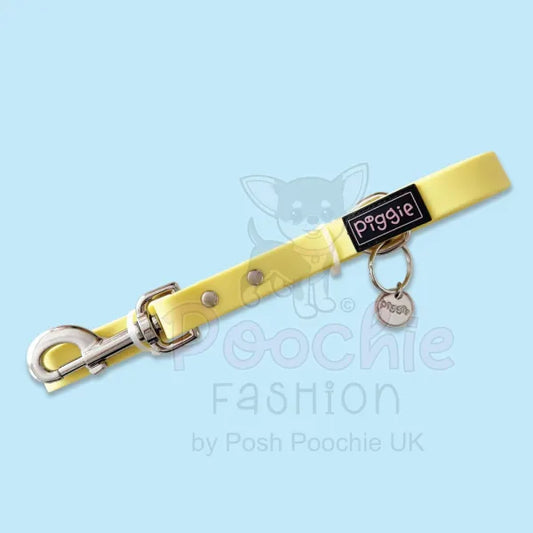 Waterproof Dog Lead in Pastel Yellow Piggie 2