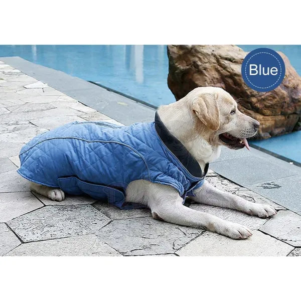 Weatherproof Quilted Bodywarmer Dog Coat in Blue - Posh Pawz - 4