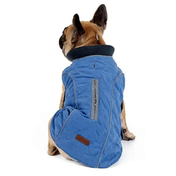 Weatherproof Quilted Bodywarmer Dog Coat in Blue - Posh Pawz - 1