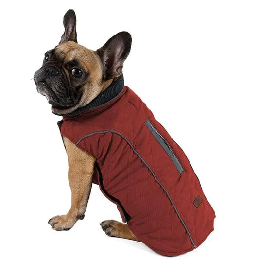 Weatherproof Quilted Bodywarmer Dog Coat in Deep Red - Posh Pawz - 1