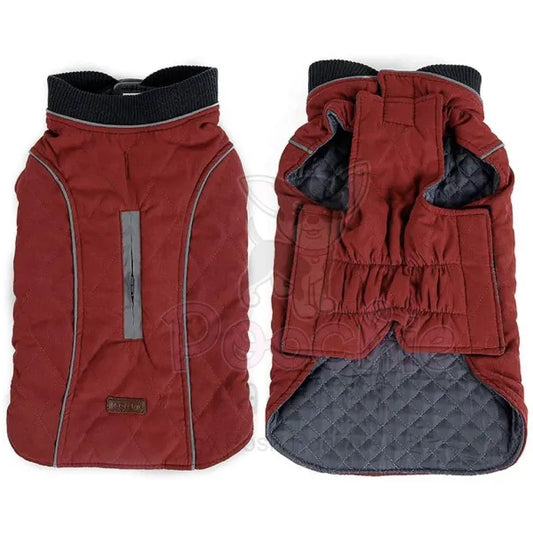 Weatherproof Quilted Bodywarmer Dog Coat in Deep Red - Posh Pawz - 2