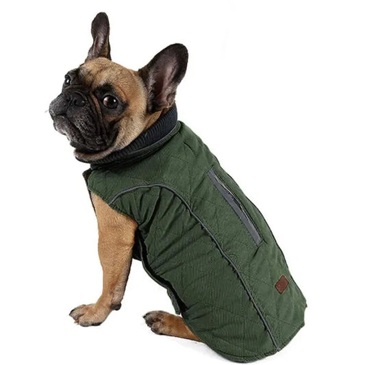 Weatherproof Quilted Bodywarmer Dog Coat in Green - Posh Pawz - 1