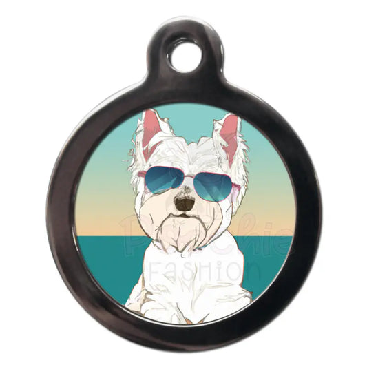 Westie Summertime Dog Id Tag - Ps Pet Tags - 1