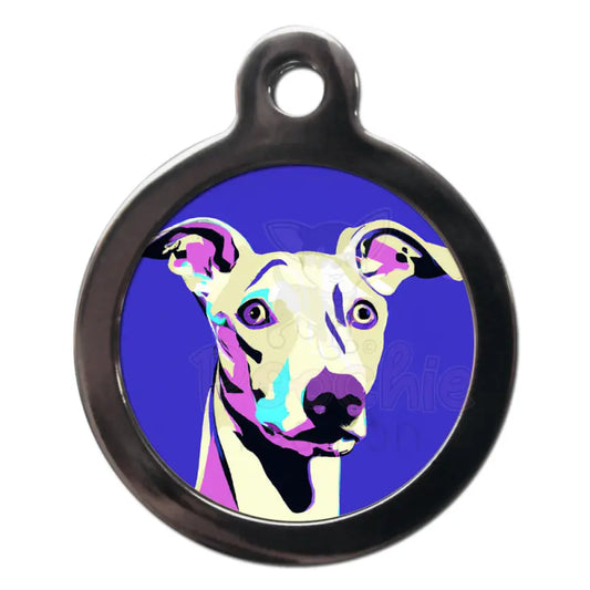 Whippet Pop Art Dog Id Tag - Ps Pet Tags - 1