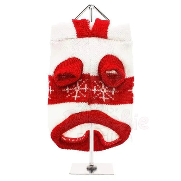 White Snowflake Dog Jumper with Hood - Urban Pup - 2