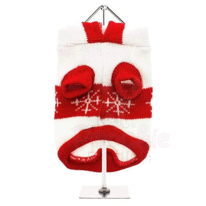 White Snowflake Dog Jumper with Hood - Urban Pup - 2