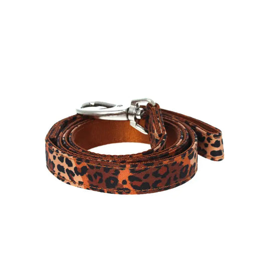 Wild Cat Leopard Fabric Dog Lead - Urban - 1
