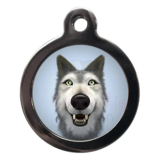 Wolfdog Fish Eye Lens Dog Id Tag - Ps Pet Tags - 1